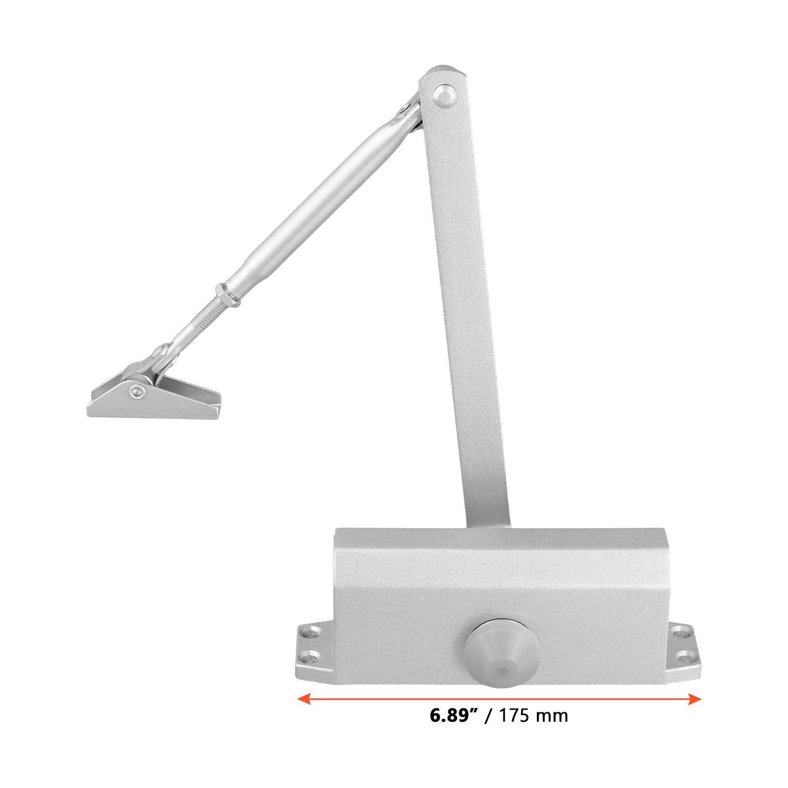 SINJEUN 2 piezas Cierrapuertas automático hidráulico, 175 mm muelle ajustable cierrapuertas automático para el hogar, oficina, plata