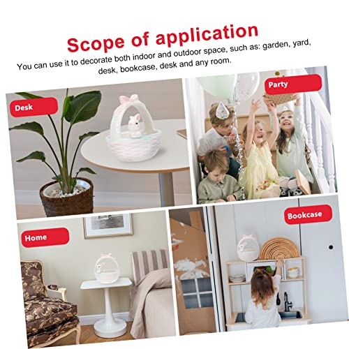 Cabilock 2 Pcs Rabbit Basket Cupcake Decorating Cupcake Ornaments Outdoor Table Decor Easter Ceramic Rabbit Statues Easter Rabbits Statue Rabbit Nut Bowl Garden Simulated Garden Crafts Toy #TOP5