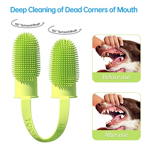 Image of 3 Pack Finger Toothbrush Kit for Easy Teeth Cleaning, Double-Finger Toothbrush Dental Care for Puppies, Cats and Small Pets
