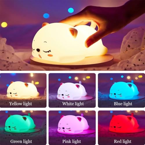 Image of Light Lamp - Night Light for Kids, Girls & Boys | Cute Bedroom Decor for Women | Valentine Special (Cute Cat Lamp)