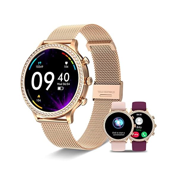 Smart Watch for Women (Call Receive Dial), Iaret Smart Watches for Android iOS Phones 1.32" Touchscreen Smartwatch with AI Voice Control Heart Rate Sleep Monitor Pedometer Waterproof Activity Tracker