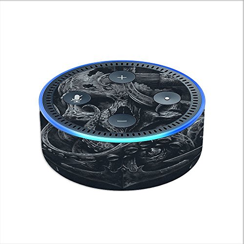 Skin Decal Vinyl Wrap for Amazon Echo Dot 2 (2nd Generation) / Skull Anchor Octopus Under Sea