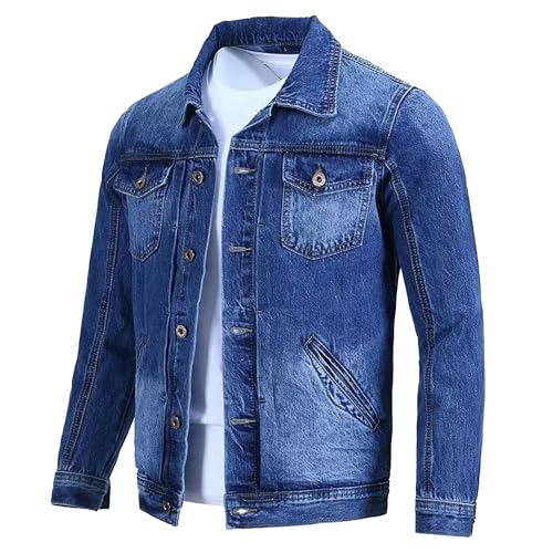 Chaqueta vaquera clásica para hombre azul oscuro miniatura 1