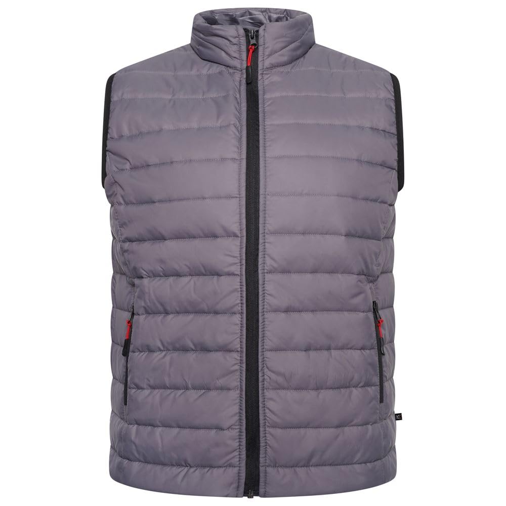 Kam Men's Grey Lightweight Zip Through Quilted Gilet - 5XL