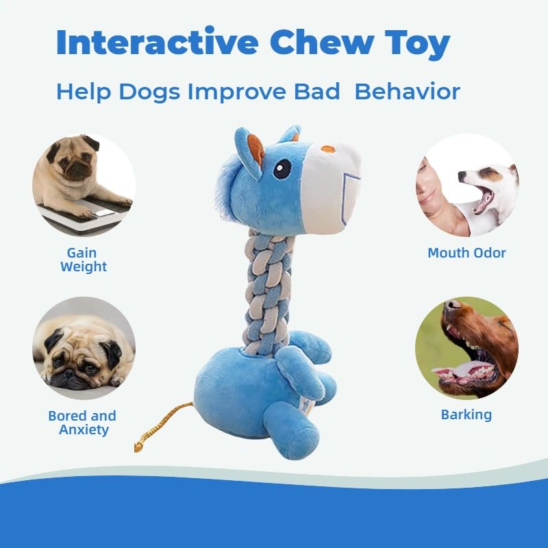 Juguete de Peluche Burro con Cuerda Trenzada para Perros miniatura 2