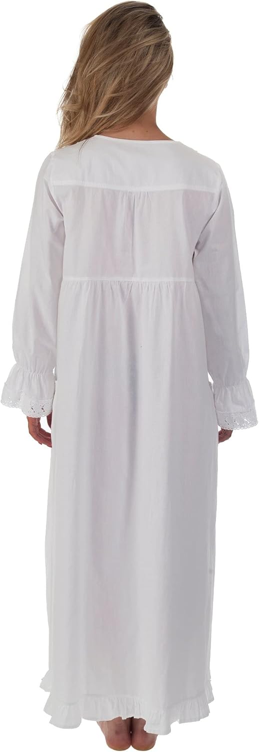 The 1 for U Cotton Nightgowns for Women - Victorian Nightgown, Isabella 100% Cotton Gown - Image 2