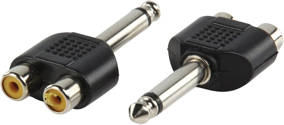 Valueline AC-036 cavo interfaccia adattatore 6 35mm RCA Nero Valueline AC-036 cavo interfaccia adattatore 6 35mm RCA Nero