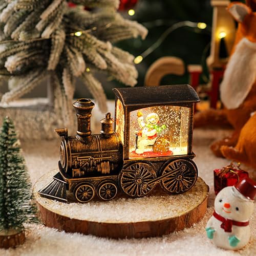 Figurine train du Père Noël en résine, le cadeau de Noël traditionnel idéal