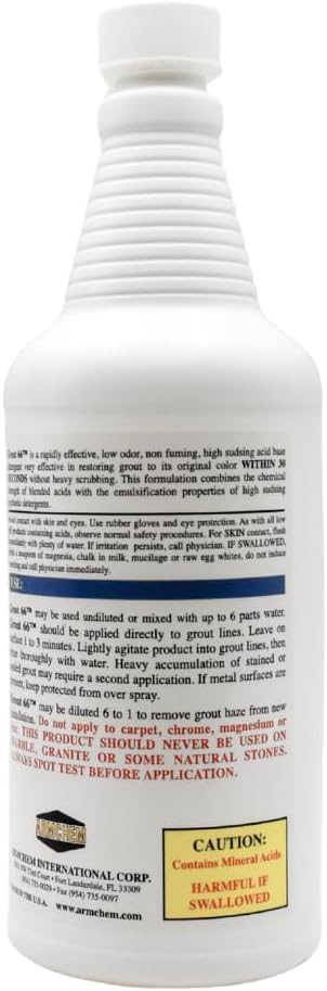 Miniatura 8 de Armchem Grout66 Limpiador de lechada y azulejos con fórmula de bajo olor y sin humo Ideal para limpieza resistente, retoques rápidos y mantenimiento