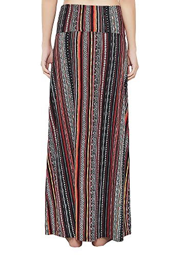Image of Urban CoCo Women's Stylish Spandex Comfy Fold-Over Flare Long Maxi Skirt