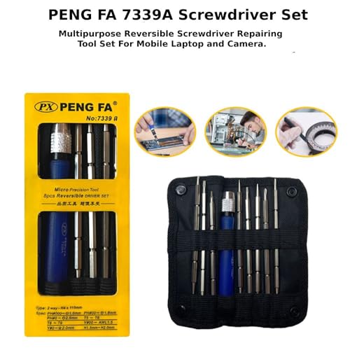 Image of 9 IN 1 Screwdriver Tool Kit for Repairing Mobiles, PDA, Laptop with Screwheads (Pack of 1)