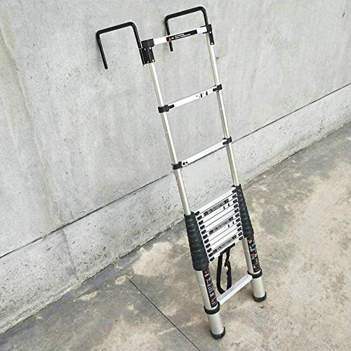 Escalera Las escaleras telescópicas, La escalera de extensión telescópica desmontable portátil con ganchos, Multi Propósito de aluminio escaleras telescópicas de Ingeniería Loft, Capacidad 440lbs, Sop