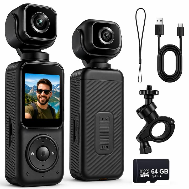 4K Dual Camera Pocket Vlogging Camera – Front & Rear Cameras, 3-Axis Gimbal Stabilizer, WiFi, Face Tracking, 270° Rotation, 64GB Card-picture-27