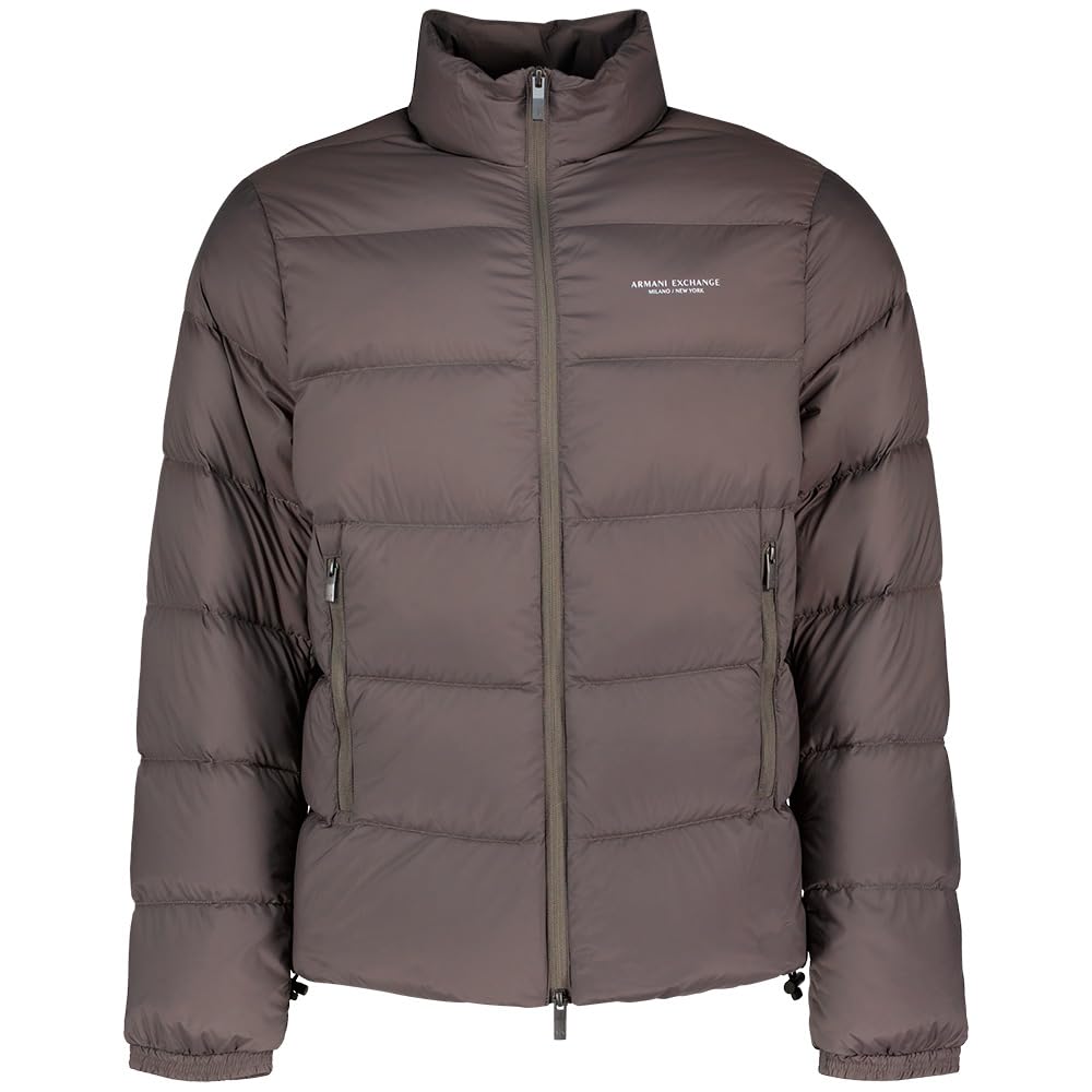 Armani Exchange Giacca Da Uomo Essential, A Maniche Lunghe, Con Logo Milano-New York, Grigio Scuro, M, Dark Gull Gray, M-image