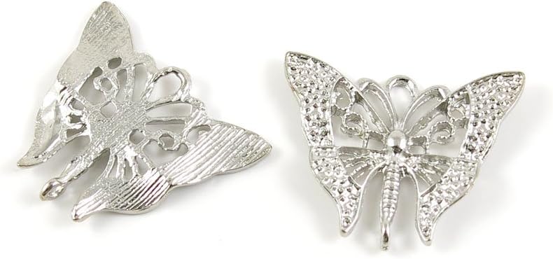 190 Pieces Wholesale Supplies Ancient Silver Fashion Jewelry Making Charms Findings W-13076 Butterfly Pendant Retro DIY Craft Alloys Lots Repair Jewellery Findings Accessoires