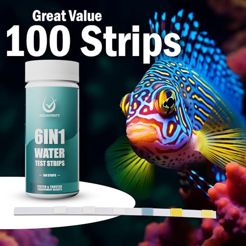AQUAVERITY Aquarium Test Strips, 100 Fish Tank Test Strips for Marine and Tropical Aquarium Test Kit Carbonate, pH, Hardness, Free Chlorine, Nitrate, Nitrite, Accurate 6 in 1 Fish Tank Accessories - Image 8
