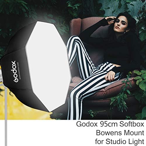 Miniatura 5 de GODOX 37" 95cm Paraguas Octágono Portátil Softbox Reflector para estudio Fotografía Speedlite Flash (37.4 in Octágono Softbox)