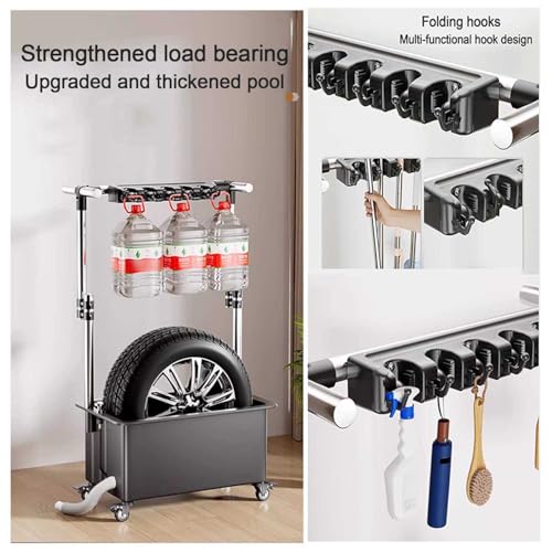 Évier autoportant avec lavabo profond et support réglable à roulettes - 6