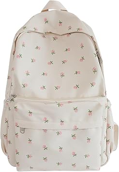 Cute Flowers Backpack 2025 Floral Print Kawaii Aesthetic Backpack Leisure Daypack Travel Bag Large Capacity