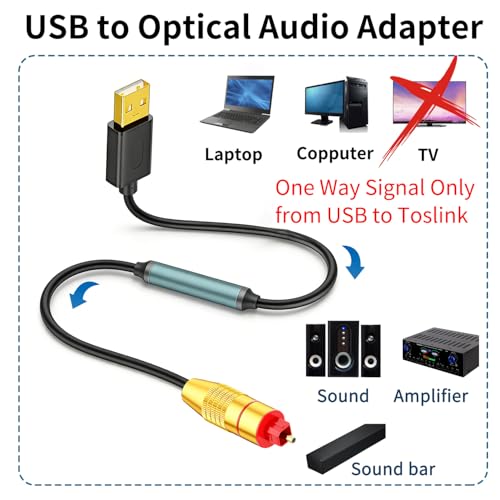 Câble USB vers audio optique 2m | Adaptateur SPDIF pour PC et PS5 - 4