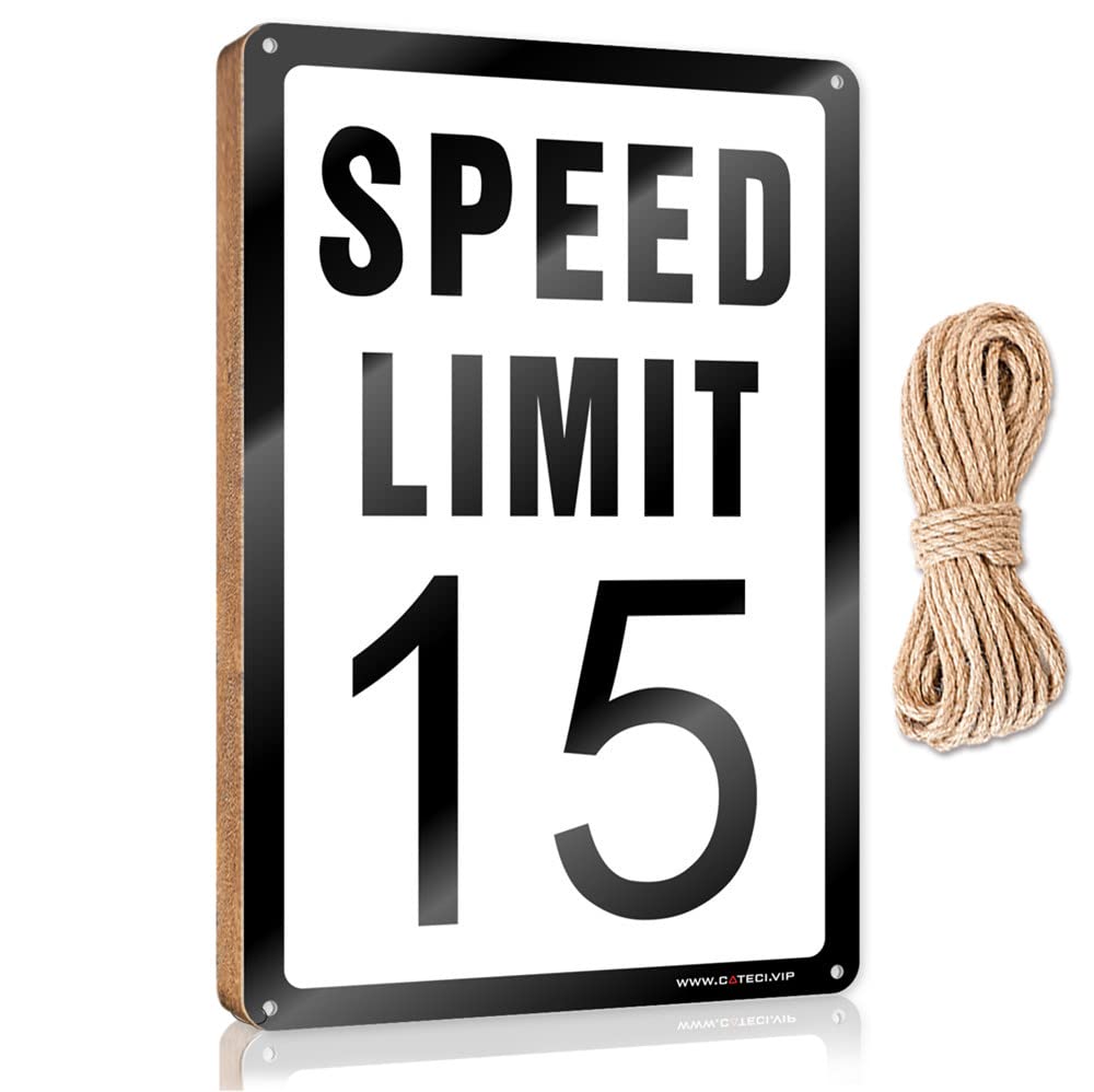 DTHA Funny Wood Decor Speed Limit 15 Mph Wooden Sign Summer Decor Bedroom Accessories(20X30CM)