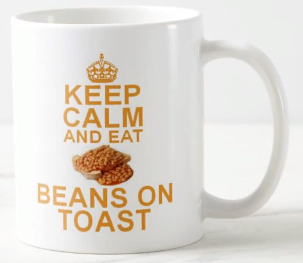 Keep Calm and EAT Beans ON Toast - Mug - Favorite savoury Snack Heinz Baked beanz Bean - Carry on Style Mugs