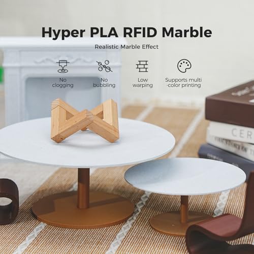Image of Creality Hyper PLA RFID Marble Filament 1.75mm 1KG, Realistic Stone-Like PLA 3D Printer Filament with RFID, High Speed 30-600mm /s, Natural Marble Texture Filament for Most 3D Printers