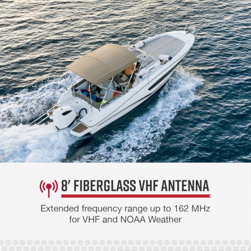 Image of Cobra 8Ft Fiberglass VHF Marine Antenna, Corrosion-Resistant, Clearer Communication with Extended Range