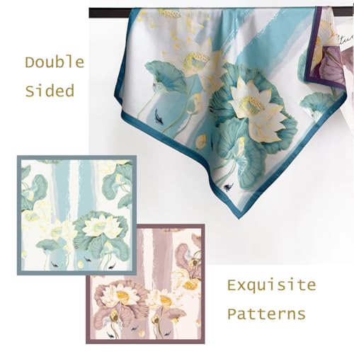 Julunar Silk Scarf for Women and Men with Double-sided Different Patterns Head Scarves Hair Wraps for Sleeping2