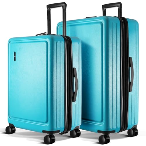 Image of Luggage Sets 2 Piece, 24 Inch Suitcase and 28 Inch Luggage with Spinner Wheels, Durable Hard Shell Suitcase Set, Expandable Travel Suitcases with Wheels, Teal