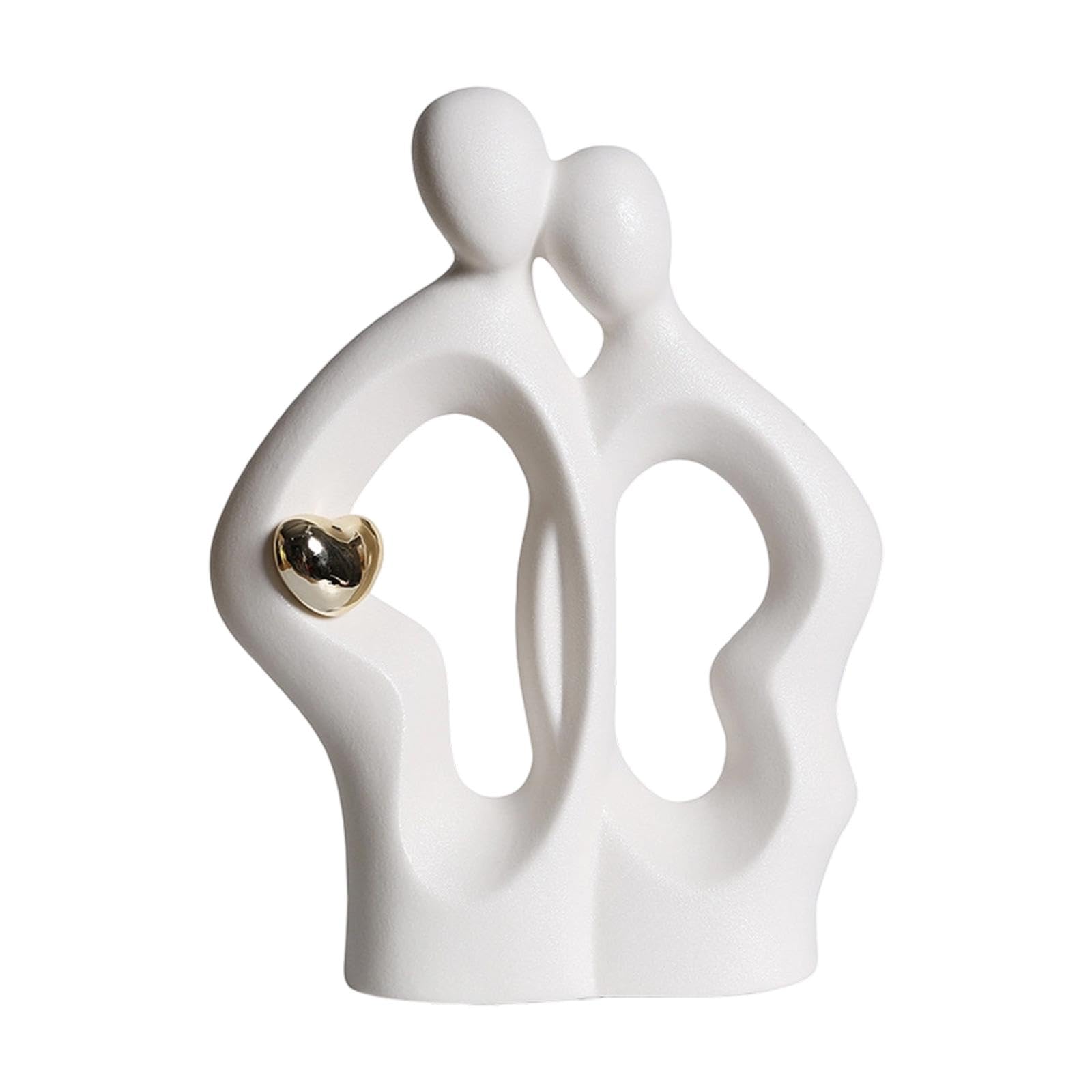 Figurine de couple en sculpture abstraite blanche, le cadeau de mariage idéal