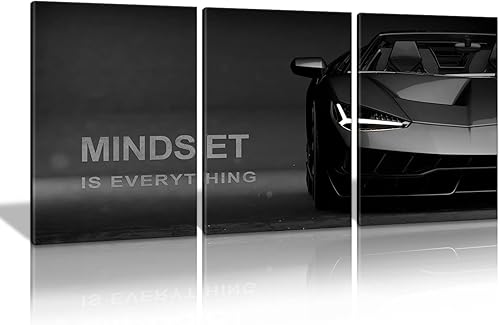 Miniatura 24 de KAWAHONE Lienzo decorativo motivacional para pared, con texto en inglés "It All Starts with A Dream", póster inspirador para oficina, con citas,