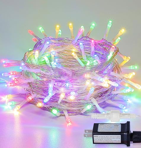 MYGOTO 33FT 100 LEDs String Lights Waterproof Fairy Lights 8 Modes with Memory 30V UL Certified Power Supply for Home, Garden, Wedding, Party, Christmas Decoration Indoor Outdoor (Multicolor)