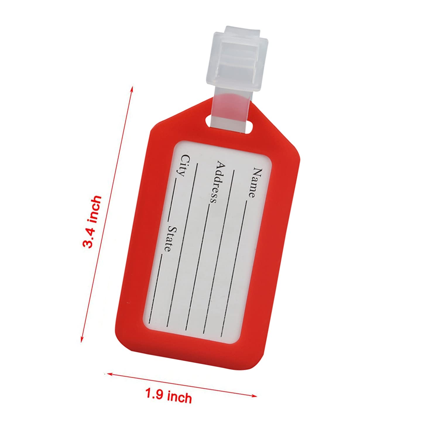 Etichette per bagagli in plastica con cordino, etichette per nome, accessori da viaggio, etichette per aereo, valigie, colori assortiti, confezione da 4 HTUK