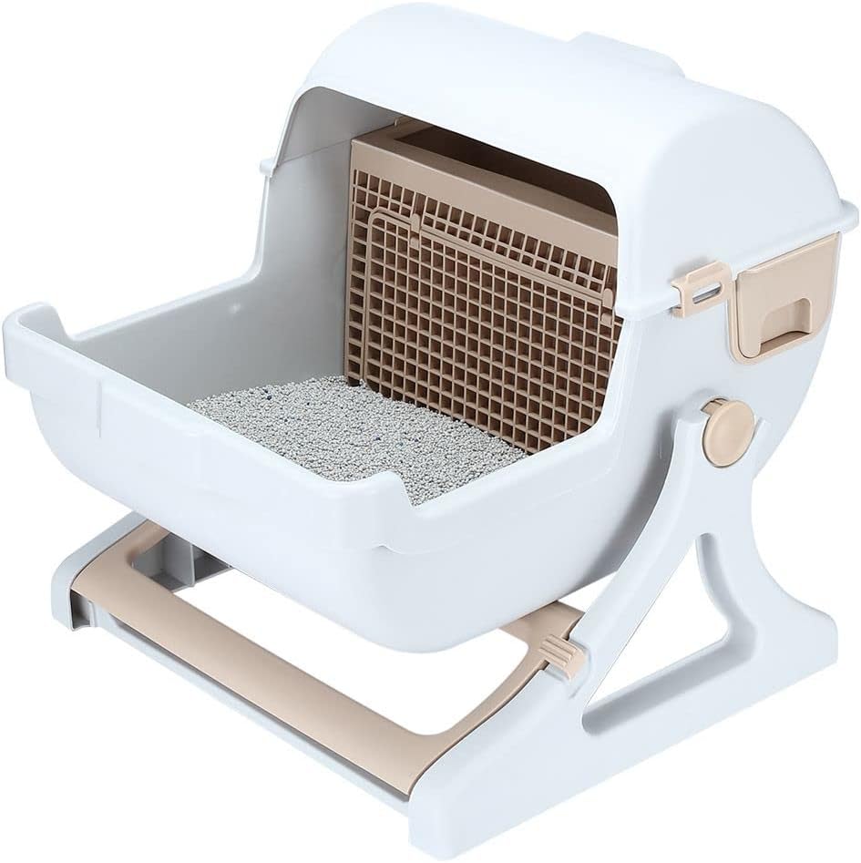 Petscene Cat Toilet Pet Semi Automatic Hand Free Easy Clean Litter Box