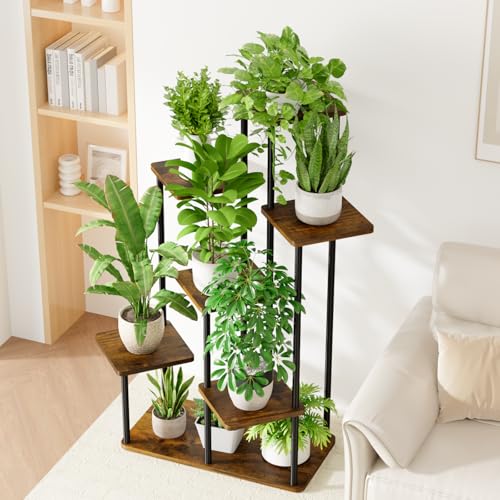 Image of Bamworld Large Plant Stand Indoor Tall Metal Plant Shelf