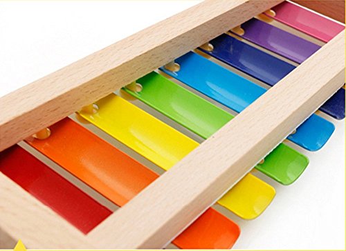 Xrten Xylofoon speelgoed voor kinderen van hout, xylofoon klokkenspel met 2 houten stampen - Image 4