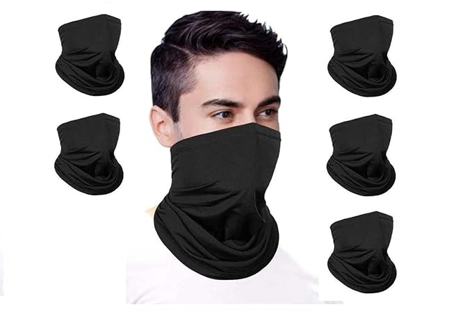 NVL Unisex Motorcycle Riding Bandana, Headband, Head Wrap, UV resistant, Biker Face Mask (Bandanas) Pack of 5