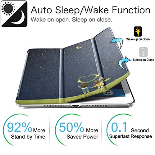 Image of DuraSafe Cases for iPad 10.2 9 Gen 2021 8 Gen 2020 iPad 7 Gen 2019 [iPad 9th 8th 7th ] A2602 A2270 A2197 Trifold Printed PC Lightweight Protective Clear Back Cover - Night Sky