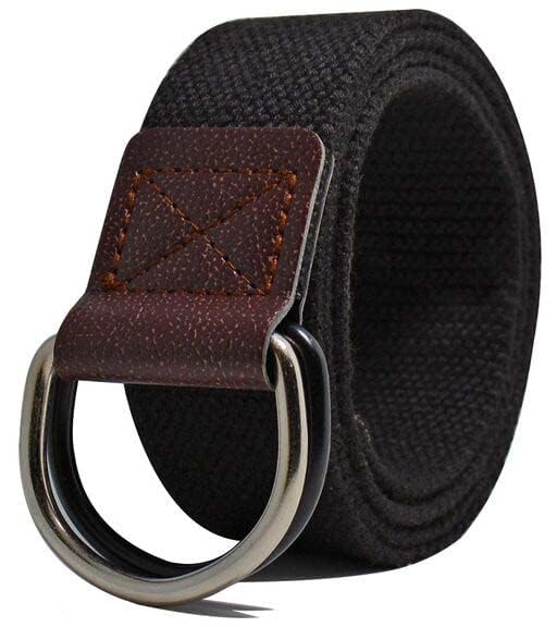 NIDDLEMANCanvas Belts for Men with Silver Double ring Buckle Web Fabric Belt