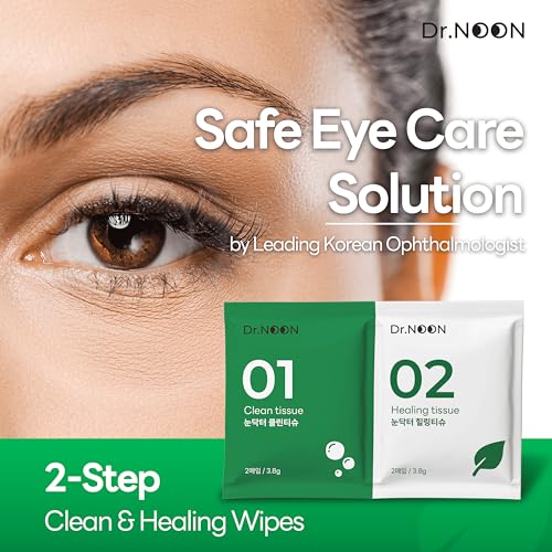 Dr. NOON Eyelid Cleansing & Revitalizing Wipes - 2-Step Hydrating & Soothing Wipes with Tea Tree and Melatonin for Blepharitis, Styes, Dry Eyes, 40 pcs - Thumbnail 2