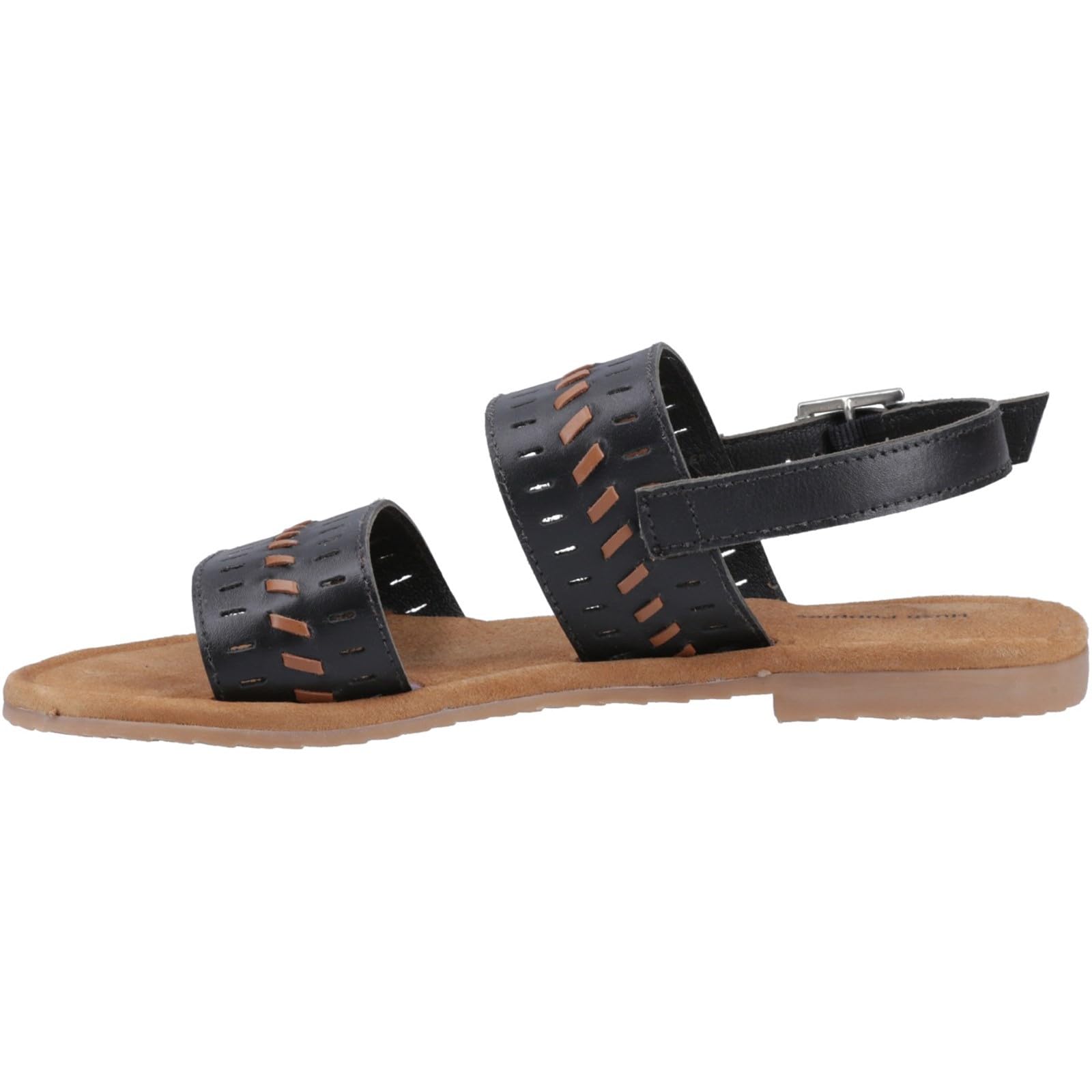 Hush Puppies Hadley Black Leather Woven Sandal - Women's Size 5