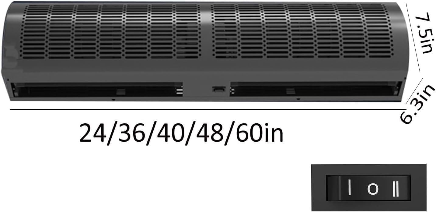 壁掛け式エアカーテンファン 業務用 超高出力室内送風ファン(Button