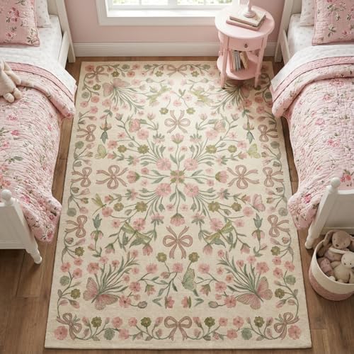 Tapete decorativo Beige 5x7 pies Boho miniatura 3