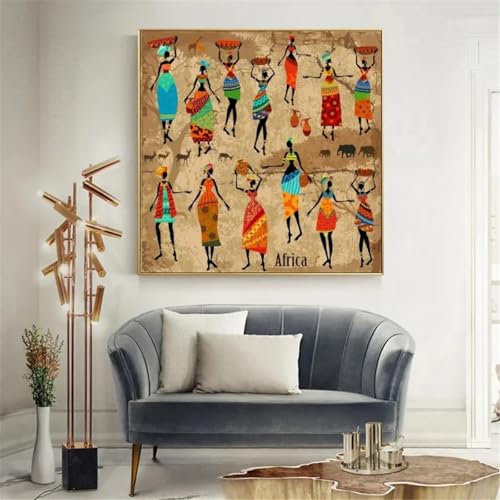 Impression sur toile de figure moderne avec design africain