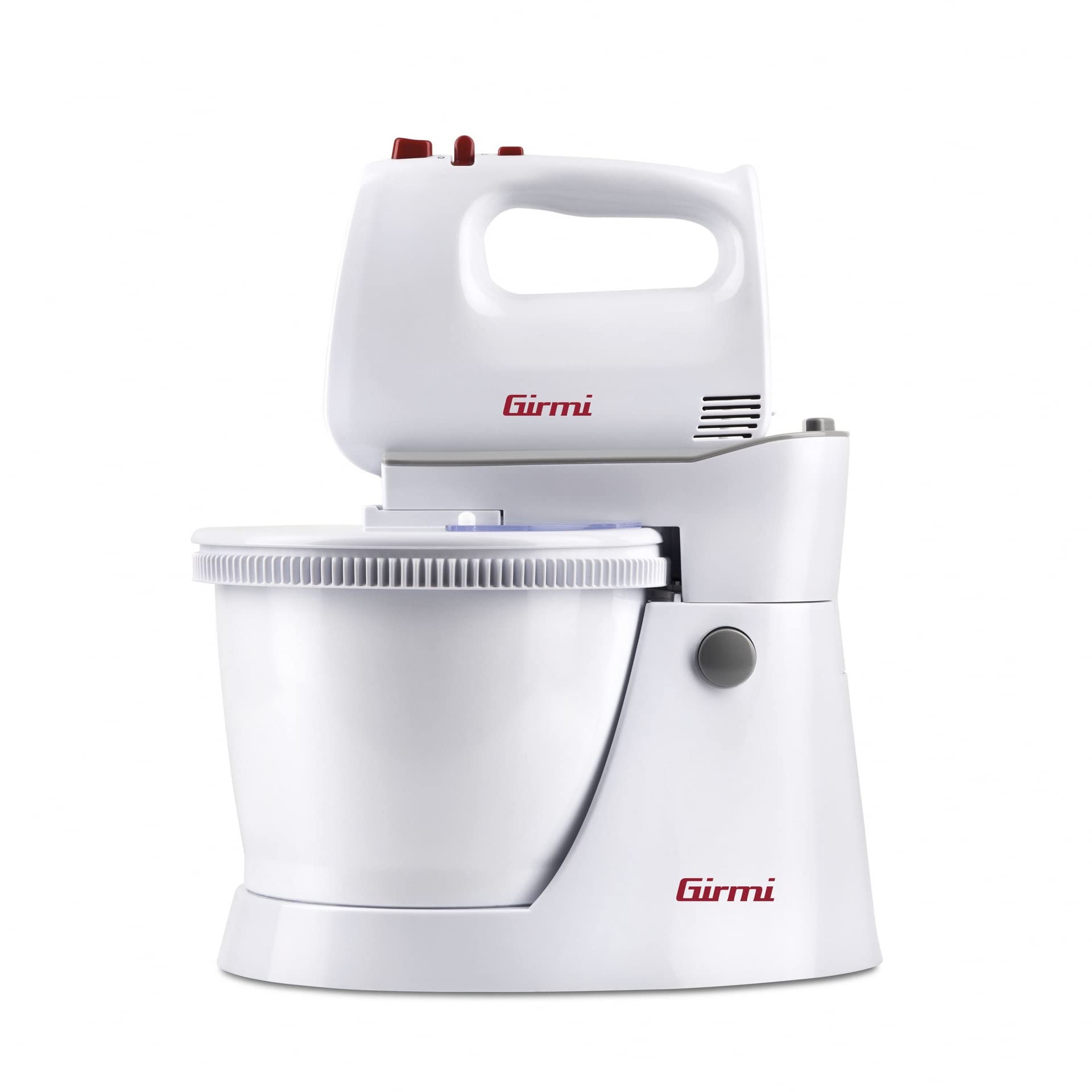 Girmi SB82 Sbattitore Elettrico Con Ciotola, 400 W, 5 velocità, Funzione Turbo, 3 Litri, Accessori INOX, Doppio funzionamento, Ciotola con rotazione automatica, Coperchio con finestra, Bianco