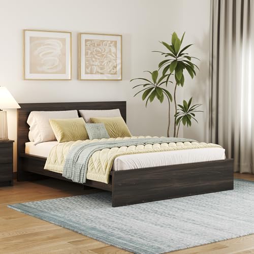 Image of Wakefit Bed | 3 Yr Warranty | Bed Queen Size, Non-Storage, Sturdy Construction, Density: 680-750 kg /m, Termite & Borer Resistant, Fits Mattresses Up to 8 inches (Centaur 78 x 60 - Wyoming Maple)