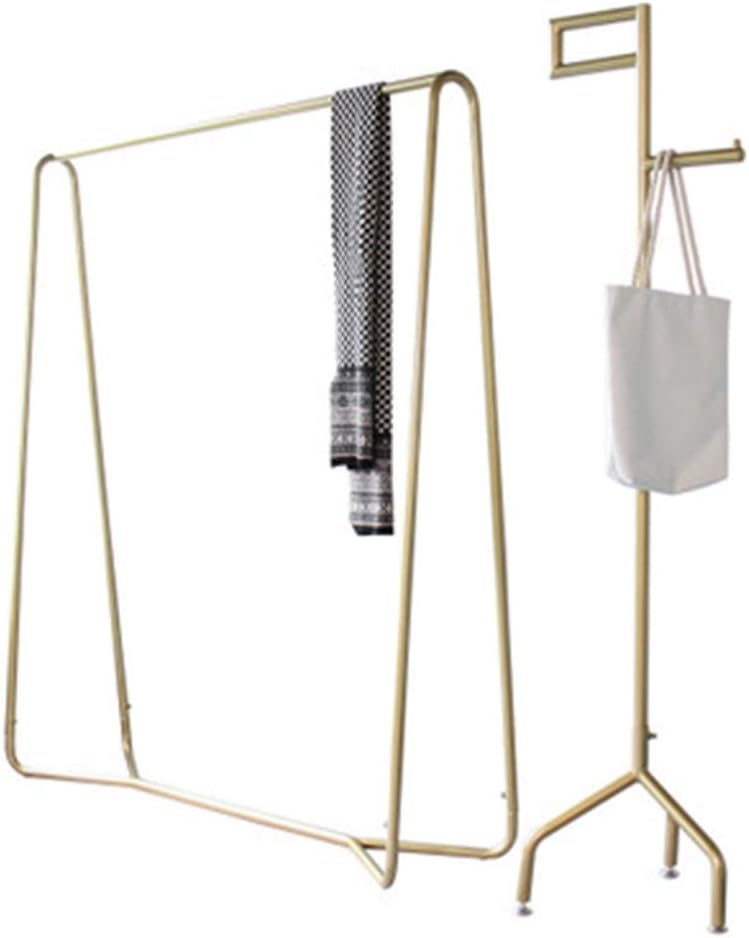 Golden Clothing Rack Shopping Mall Clothing Store Hanging Clothes Display Stand Floor Bedroom Hanger