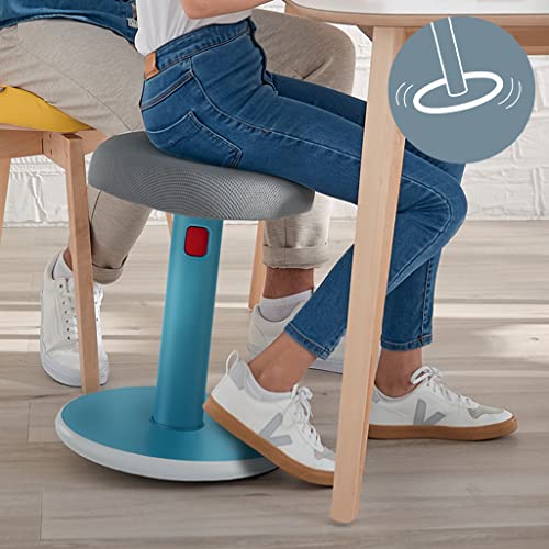 Image of Leitz Active Sit Stand Stool, Ergonomic Height Adjustable 46cm to 79cm Wobble Stool, Round Swivel Office Desk Chair /Stool, Ergo Cosy Range, Calm Blue, 65180061
