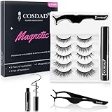 Magnetic Eyelashes with Eyeliner Kit – No Glue Needed, Reusable False Eyelashes with Waterproof Magnetic Eyeliner, Easy to Apply for Beginners & Daily Wear